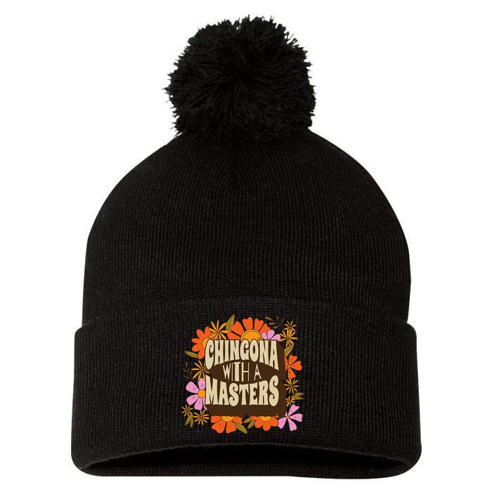 Latina Graduation Educated Latina Chingona With A Master Pom Pom 12in Knit Beanie