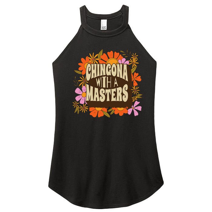 Latina Graduation Educated Latina Chingona With A Master Women's Perfect Tri Rocker Tank