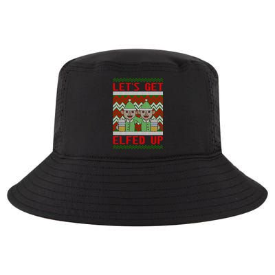 Let's Get Elfed Up Elf Ugly Christmas Sweater Style Drunk Gift Cool Comfort Performance Bucket Hat