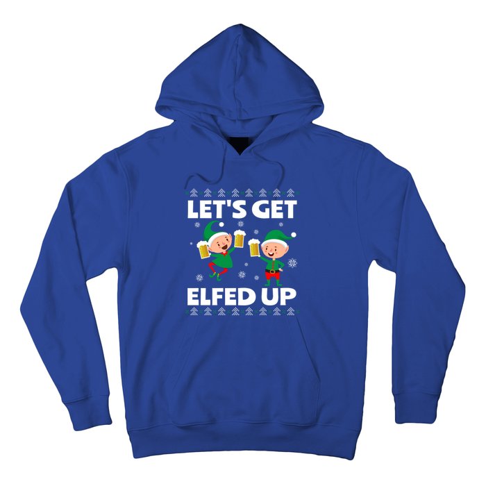 Let's Get Elfed Up Funny Christmas Beer Ing Cute Gift Hoodie