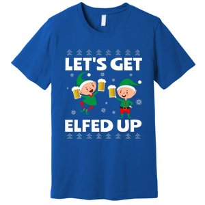 Let's Get Elfed Up Funny Christmas Beer Ing Cute Gift Premium T-Shirt