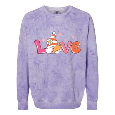 Love Gnome Easter Spring Cute Colorblast Crewneck Sweatshirt