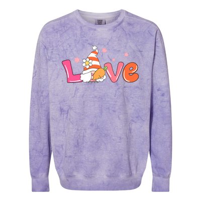 Love Gnome Easter Spring Cute Colorblast Crewneck Sweatshirt