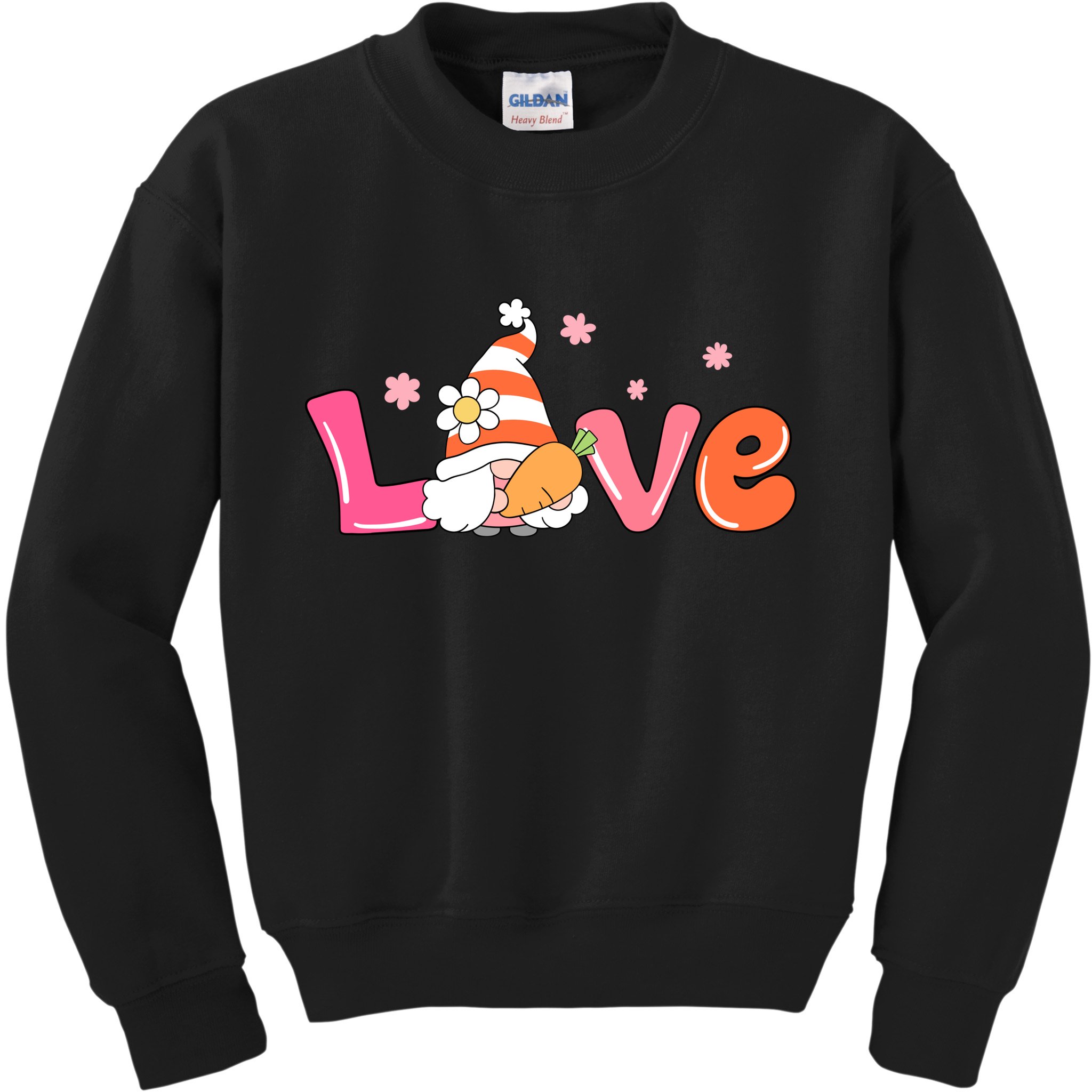 Love Gnome Easter Spring Cute Kids Sweatshirt