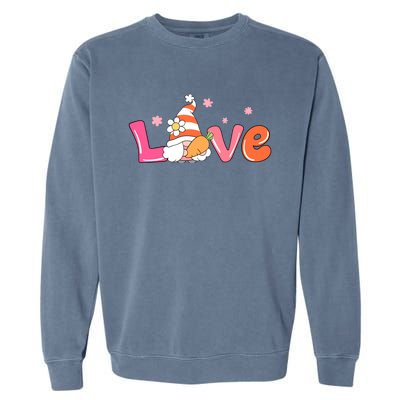 Love Gnome Easter Spring Cute Garment-Dyed Sweatshirt