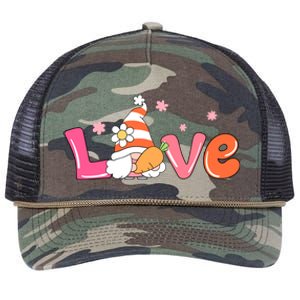 Love Gnome Easter Spring Cute Retro Rope Trucker Hat Cap