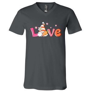 Love Gnome Easter Spring Cute V-Neck T-Shirt