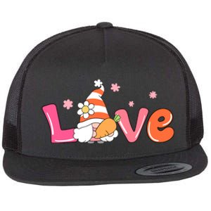 Love Gnome Easter Spring Cute Flat Bill Trucker Hat