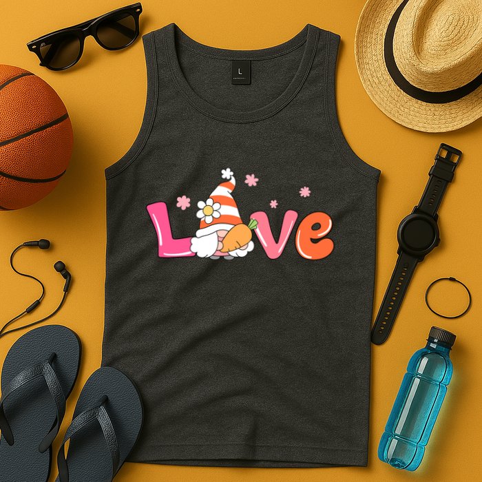 Love Gnome Easter Spring Cute Tank Top
