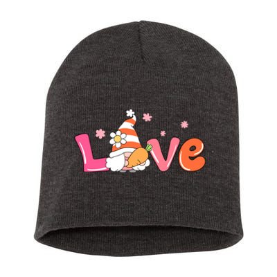 Love Gnome Easter Spring Cute Short Acrylic Beanie