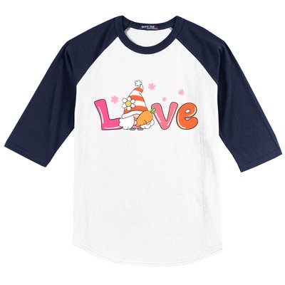 Love Gnome Easter Spring Cute Baseball Sleeve Shirt