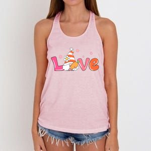 Love Gnome Easter Spring Cute Women's Knotted Racerback Tank