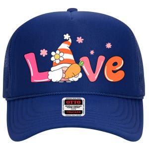 Love Gnome Easter Spring Cute High Crown Mesh Back Trucker Hat