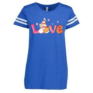 Love Gnome Easter Spring Cute Enza Ladies Jersey Football T-Shirt