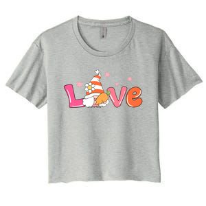 Love Gnome Easter Spring Cute Women's Crop Top Tee