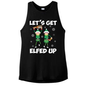 Let's Get Elfed Up Funny Christmas Matching Family Elf Lover Great Gift Ladies PosiCharge Tri-Blend Wicking Tank