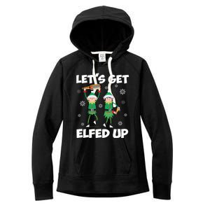 Let's Get Elfed Up Funny Christmas Matching Family Elf Lover Great Gift Women's Fleece Hoodie