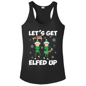 Let's Get Elfed Up Funny Christmas Matching Family Elf Lover Great Gift Ladies PosiCharge Competitor Racerback Tank