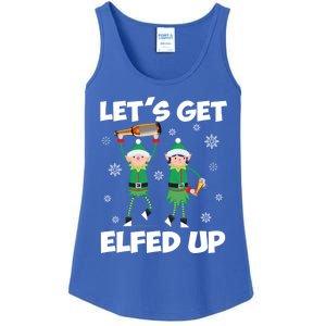 Let's Get Elfed Up Funny Christmas Matching Family Elf Lover Great Gift Ladies Essential Tank