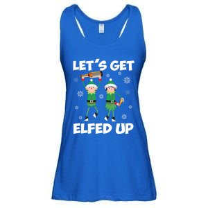 Let's Get Elfed Up Funny Christmas Matching Family Elf Lover Great Gift Ladies Essential Flowy Tank