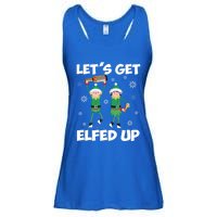 Let's Get Elfed Up Funny Christmas Matching Family Elf Lover Great Gift Ladies Essential Flowy Tank