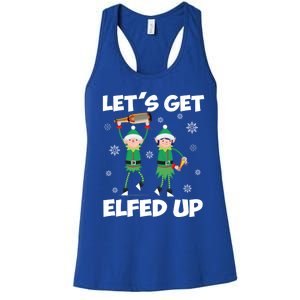 Let's Get Elfed Up Funny Christmas Matching Family Elf Lover Great Gift Women's Racerback Tank