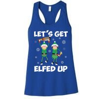 Let's Get Elfed Up Funny Christmas Matching Family Elf Lover Great Gift Women's Racerback Tank