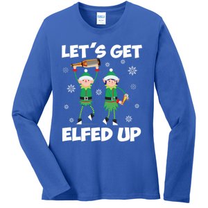 Let's Get Elfed Up Funny Christmas Matching Family Elf Lover Great Gift Ladies Long Sleeve Shirt