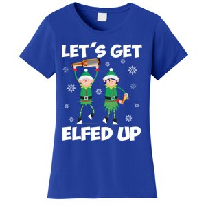 Let's Get Elfed Up Funny Christmas Matching Family Elf Lover Great Gift Women's T-Shirt