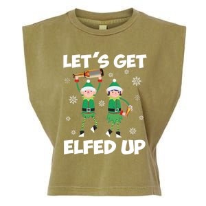 Let's Get Elfed Up Funny Christmas Matching Family Elf Lover Great Gift Garment-Dyed Women's Muscle Tee