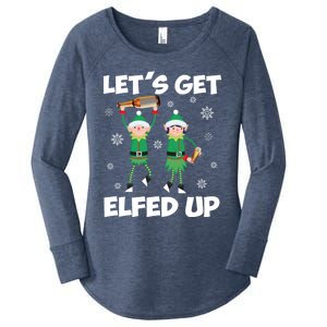 Let's Get Elfed Up Funny Christmas Matching Family Elf Lover Great Gift Women's Perfect Tri Tunic Long Sleeve Shirt