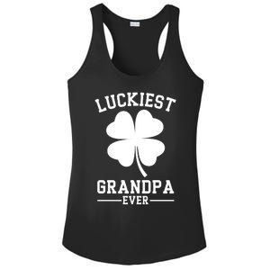 Luckiest Grandpa Ever Funny St Patricks Day Ladies PosiCharge Competitor Racerback Tank