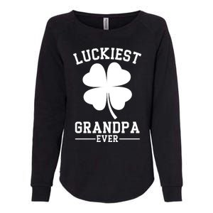 Luckiest Grandpa Ever Funny St Patricks Day Womens California Wash Sweatshirt