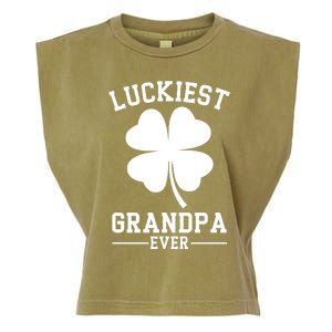 Luckiest Grandpa Ever Funny St Patricks Day Garment-Dyed Women's Muscle Tee