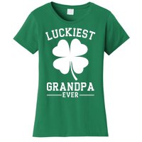 Luckiest Grandpa Ever Funny St Patricks Day Women's T-Shirt