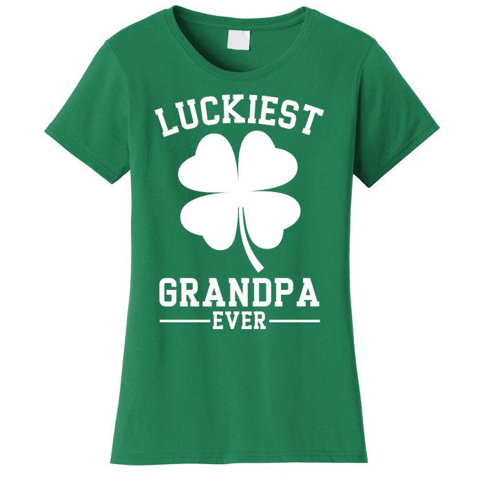 Luckiest Grandpa Ever Funny St Patricks Day Women's T-Shirt