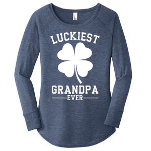 Luckiest Grandpa Ever Funny St Patricks Day Women's Perfect Tri Tunic Long Sleeve Shirt