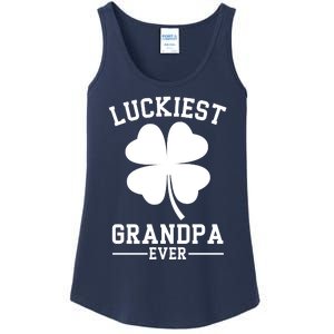 Luckiest Grandpa Ever Funny St Patricks Day Ladies Essential Tank