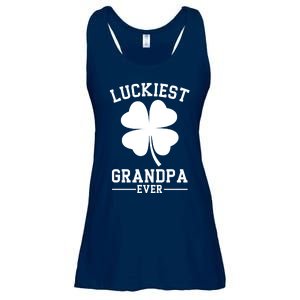 Luckiest Grandpa Ever Funny St Patricks Day Ladies Essential Flowy Tank