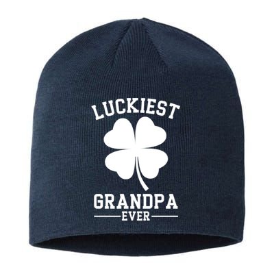 Luckiest Grandpa Ever Funny St Patricks Day Sustainable Beanie