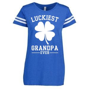 Luckiest Grandpa Ever Funny St Patricks Day Enza Ladies Jersey Football T-Shirt