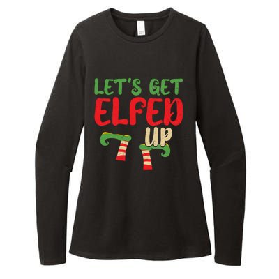 Let's Get Elfed Up Winter Holiday Funny Gift Funny Christmas Elf Meaningful Gift Womens CVC Long Sleeve Shirt