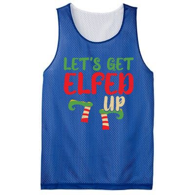 Let's Get Elfed Up Winter Holiday Funny Gift Funny Christmas Elf Meaningful Gift Mesh Reversible Basketball Jersey Tank