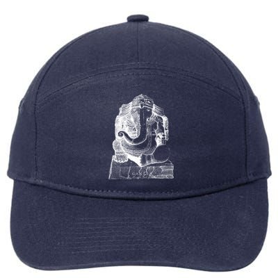 Lord Ganesha Elephant Head Vintage Gift Hindu Hinduism Yoga Gift 7-Panel Snapback Hat