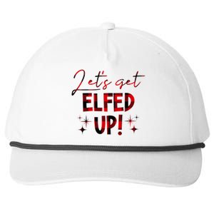 Lets Get Elfed Up Funny Christmas Holiday Snapback Five-Panel Rope Hat