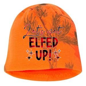 Lets Get Elfed Up Funny Christmas Holiday Kati - Camo Knit Beanie