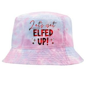 Lets Get Elfed Up Funny Christmas Holiday Tie-Dyed Bucket Hat