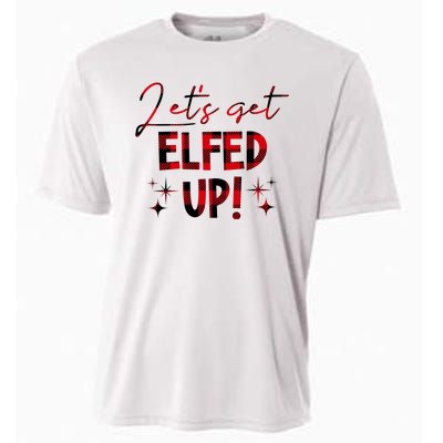 Lets Get Elfed Up Funny Christmas Holiday Cooling Performance Crew T-Shirt