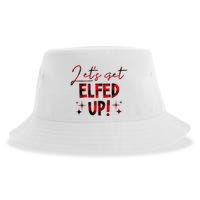Lets Get Elfed Up Funny Christmas Holiday Sustainable Bucket Hat