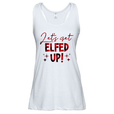 Lets Get Elfed Up Funny Christmas Holiday Ladies Essential Flowy Tank